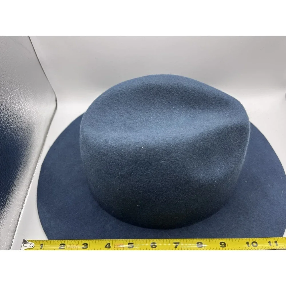 Rhythm‎ Navy Blue Wide Brim Fedora 100 Percent Wool Hat OSFA